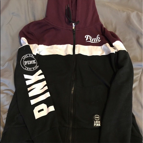 PINK Victoria's Secret Tops - PINK colorblock perfect full zip hoodie